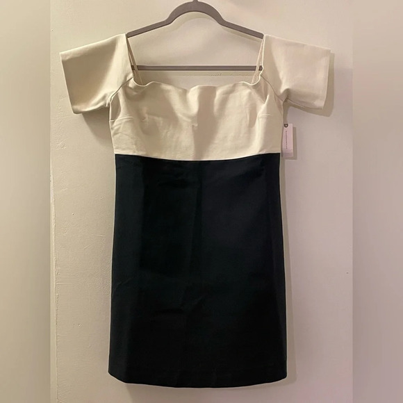 MAEVE by ANTHROPOLOGIE Colorblock Knit Mini Dress in Black and White - Picture 6 of 11